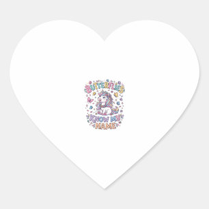 Unicorn Butterflies Know My Name Charming POD Artw Heart Sticker