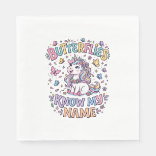 Unicorn Butterflies Know My Name Charming POD Artw Napkin