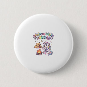 Unicorn Campfire Story Unicorn Charming POD Artwor 2 Inch Round Button