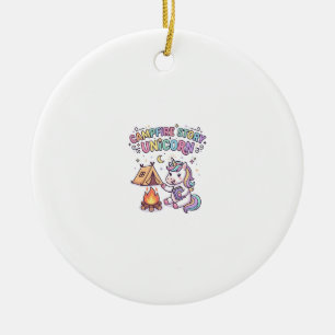 Unicorn Campfire Story Unicorn Charming POD Artwor Ceramic Ornament