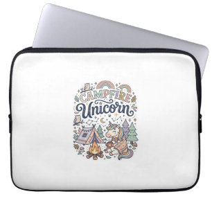Unicorn Campfire Unicorn Premium Vector Sticker an Laptop Sleeve