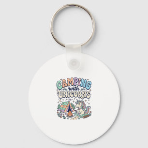 Unicorn Camping with Unicorns Kawaii Sticker and S Keychain