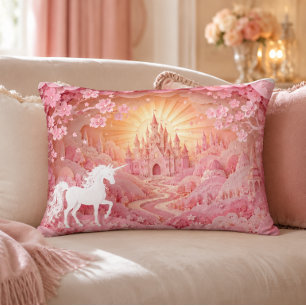 Unicorn Castle Accent Pillow