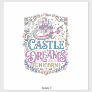 Unicorn Castle Dreams Unicorn White Background Pri