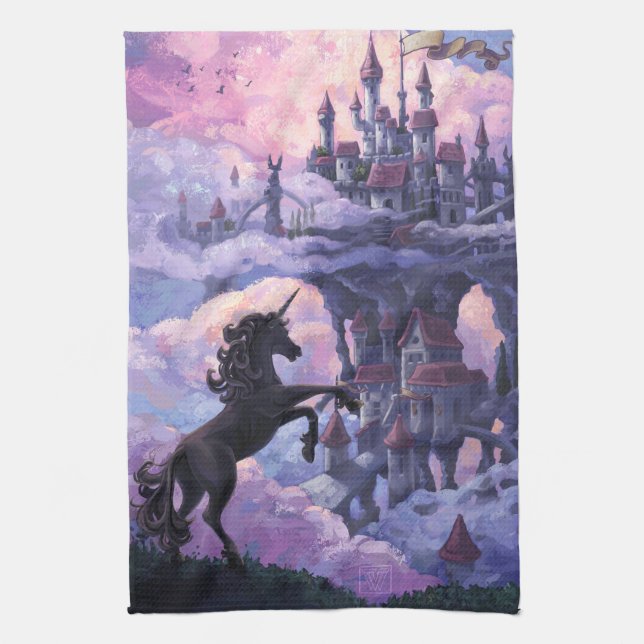 Unicorn Castle Kitchen Towel (Vertical)