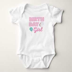 Unicorn Cat Birthday Girl   Add Age Baby Bodysuit