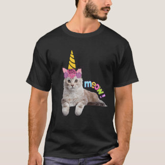 Unicorn cat Meow cat shirt retro