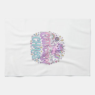 Unicorn Caticorn Chaos Cute Pastel Product Graphic Kitchen Towel
