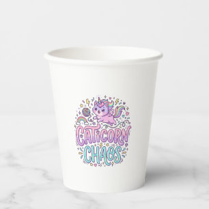 Unicorn Caticorn Chaos Cute Pastel Product Graphic Paper Cups