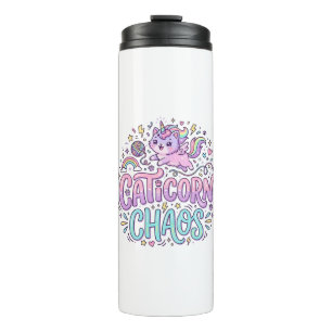 Unicorn Caticorn Chaos Cute Pastel Product Graphic Thermal Tumbler