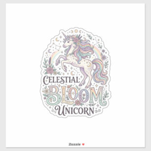 Unicorn Celestial Bloom Unicorn Premium Vector Typ