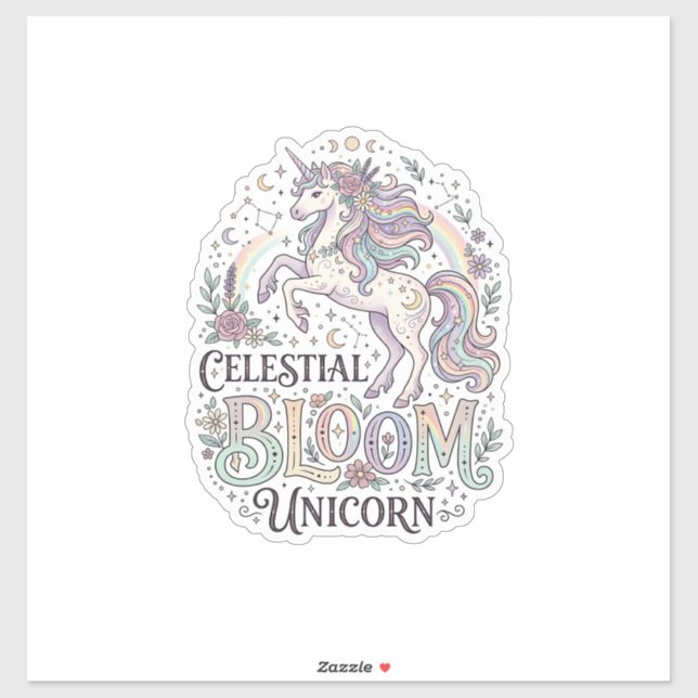 Unicorn Celestial Bloom Unicorn Premium Vector Typ (Sheet)