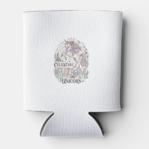 Unicorn Celestial Bloom Unicorn Premium Vector Typ Can Cooler