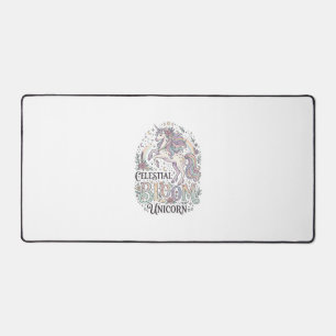 Unicorn Celestial Bloom Unicorn Premium Vector Typ Desk Mat