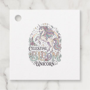 Unicorn Celestial Bloom Unicorn Premium Vector Typ Favour Tags
