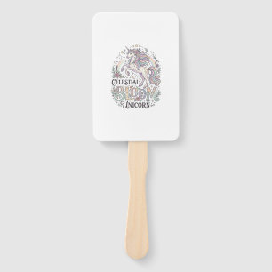 Unicorn Celestial Bloom Unicorn Premium Vector Typ Hand Fan
