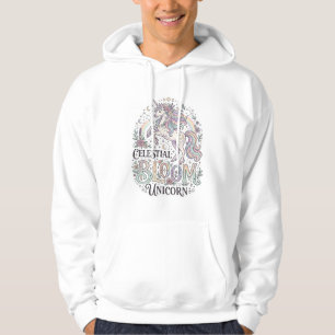 Unicorn Celestial Bloom Unicorn Premium Vector Typ Hoodie