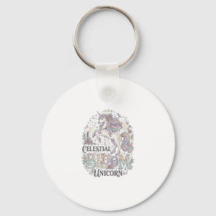 Unicorn Celestial Bloom Unicorn Premium Vector Typ Keychain