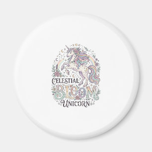 Unicorn Celestial Bloom Unicorn Premium Vector Typ Magnet