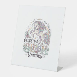 Unicorn Celestial Bloom Unicorn Premium Vector Typ Pedestal Sign