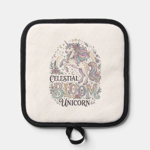 Unicorn Celestial Bloom Unicorn Premium Vector Typ Pot Holder