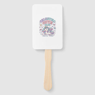 Unicorn Celestial Cutie Club Retro Style Product G Hand Fan