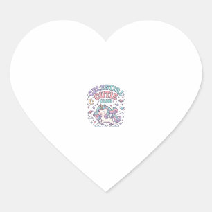 Unicorn Celestial Cutie Club Retro Style Product G Heart Sticker