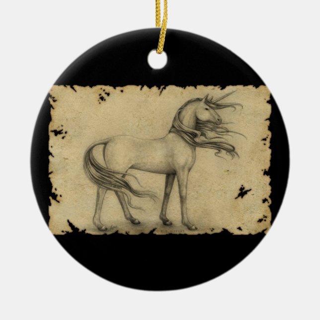 Unicorn Ceramic Ornament (Front)