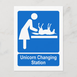 Unicorn Changing Station Postcard