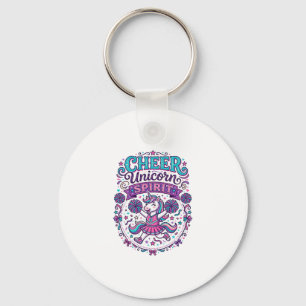 Unicorn Cheer Unicorn Spirit Colourful POD Artwork Keychain
