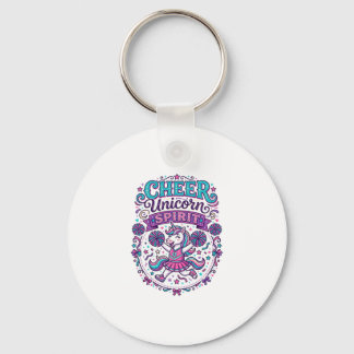 Unicorn Cheer Unicorn Spirit Colourful POD Artwork Keychain