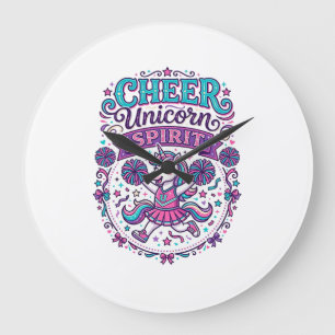 Unicorn Cheer Unicorn Spirit Colourful POD Artwork Large Clock