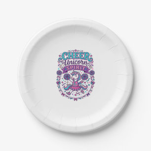 Unicorn Cheer Unicorn Spirit Colourful POD Artwork Paper Plate
