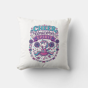Unicorn Cheer Unicorn Spirit Colourful POD Artwork Throw Pillow