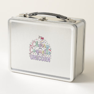 Unicorn Cherry Coquette Unicorn Original Zazzle De Metal Lunch Box