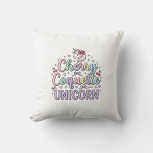 Unicorn Cherry Coquette Unicorn Original Zazzle De Throw Pillow