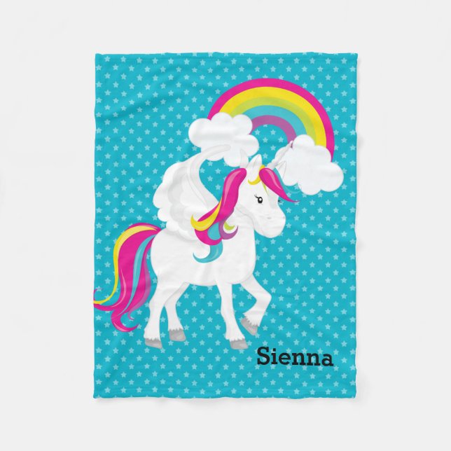 Unicorn * Choose your background colour Fleece Blanket (Front)