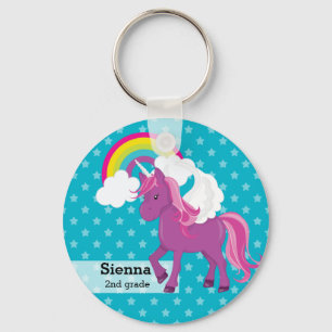Unicorn * Choose your background colour Keychain