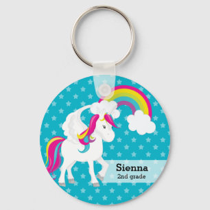 Unicorn * Choose your background colour Keychain