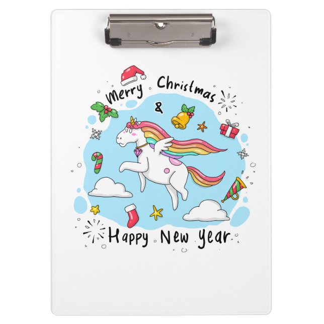 Unicorn Christmas Clipboard (Front)