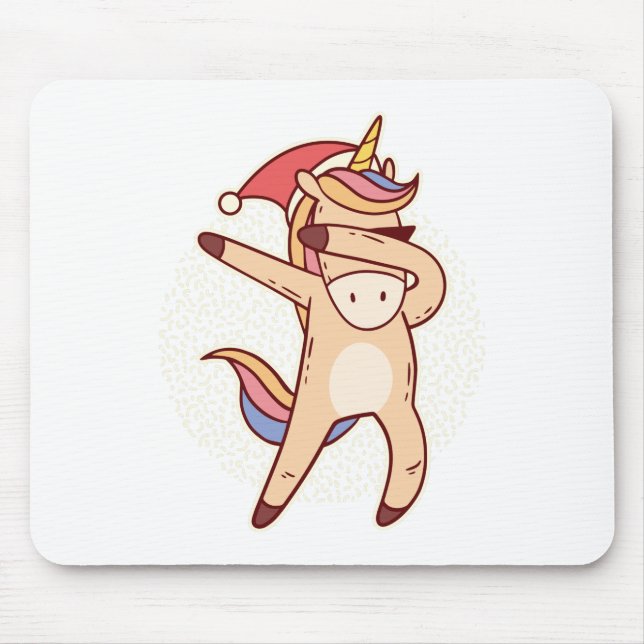 unicorn christmas mouse pad (Front)