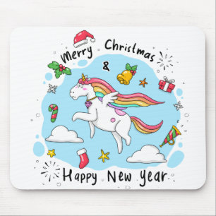 Unicorn Christmas Mouse Pad