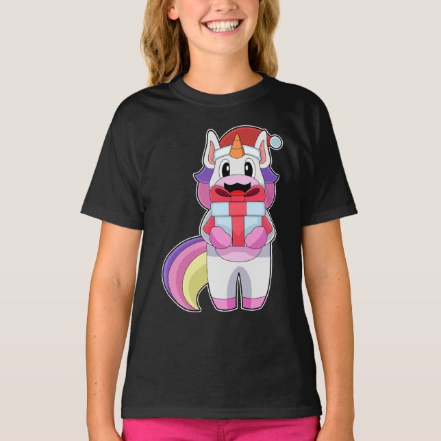 Unicorn Christmas Package T-Shirt (Front)