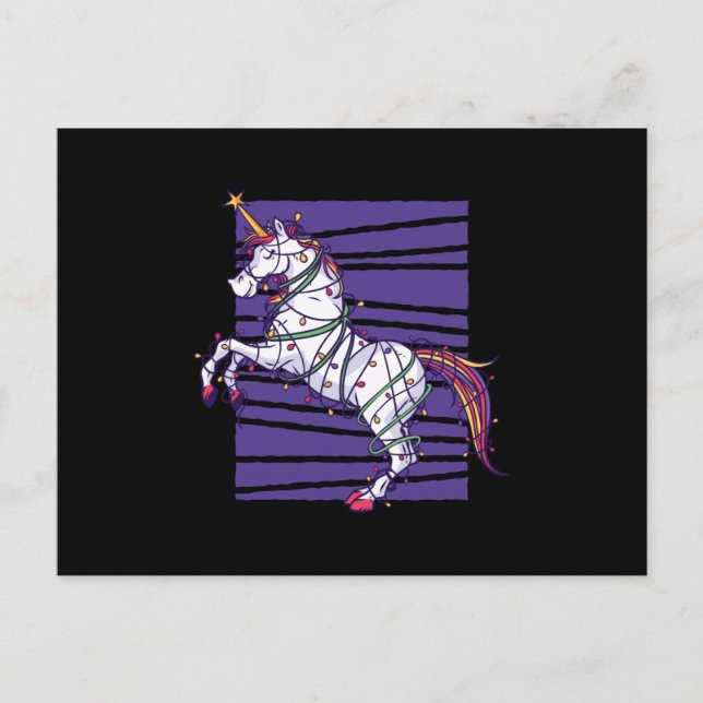 Unicorn Christmas Postcard (Front)