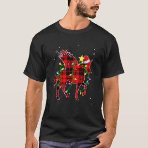 Unicorn  Christmas  Santa Hat Xmas Lights Holidays T-Shirt