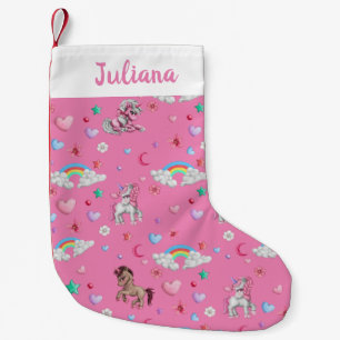 Unicorn Christmas Stockings   Cute Unicorn Pink 