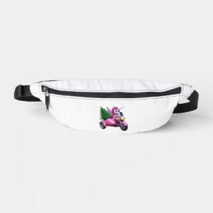 Unicorn Christmas Tree Riding Motorcycle Women Kid Fanny Pack