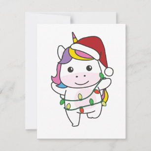 Unicorn Christmas Winter Animals Holiday Unicorns Card