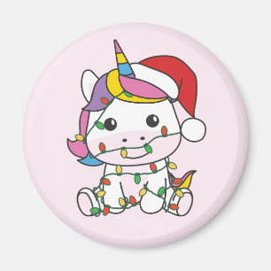 Unicorn Christmas Winter Animals Holiday Unicorns Magnet