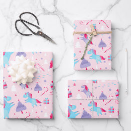 Unicorn Christmas Wrapping Paper Sheets